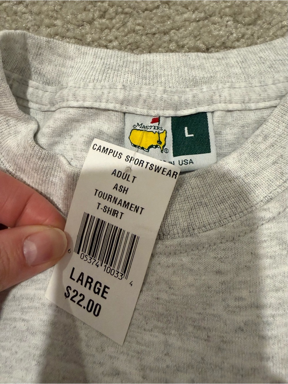 Masters Logo Augusta Gray Crewneck T shirt size large - Picture 2 of 2